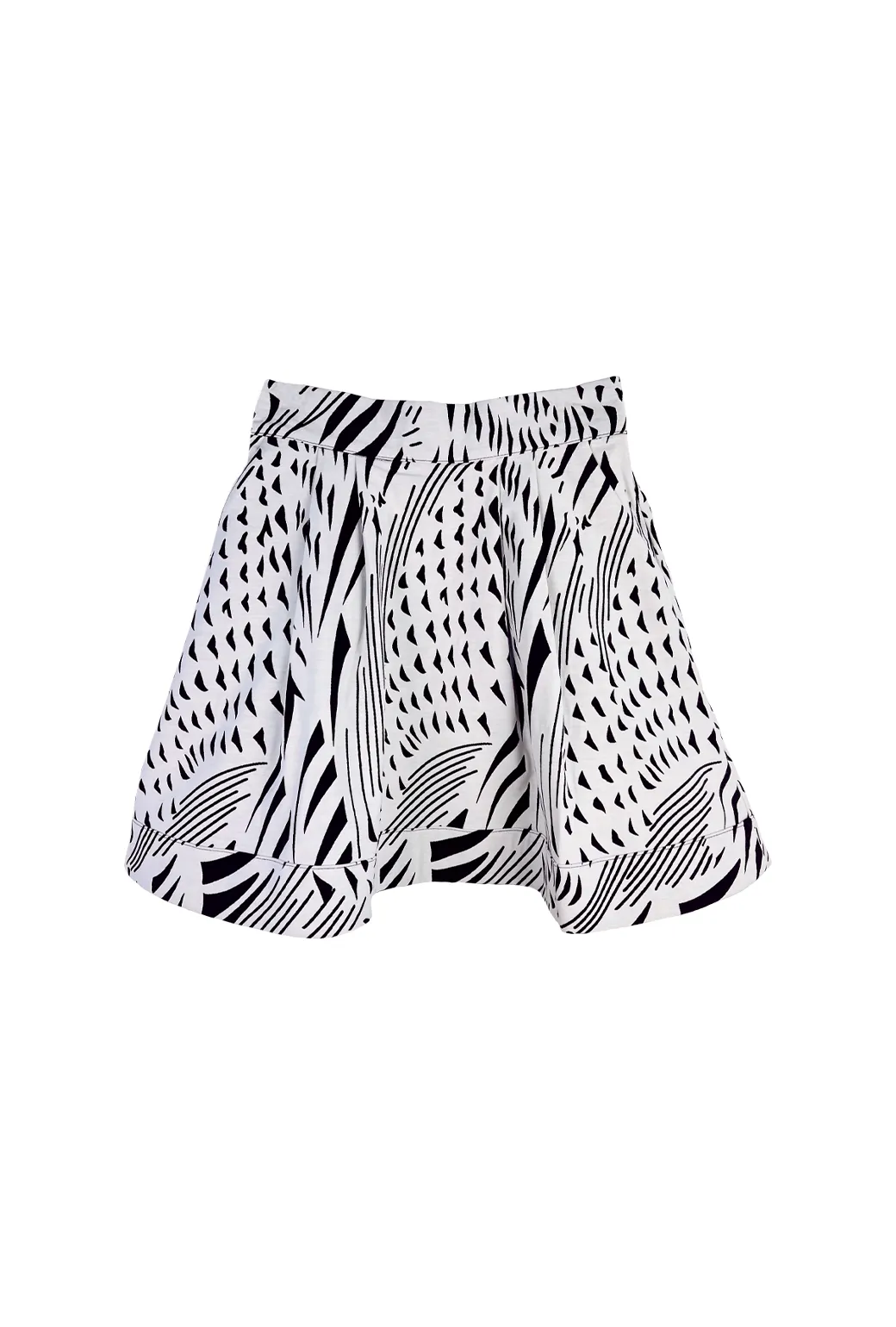 Wrinklefree SAMPLE- Flat Front Everyday MINI Skirt  - Abstract White