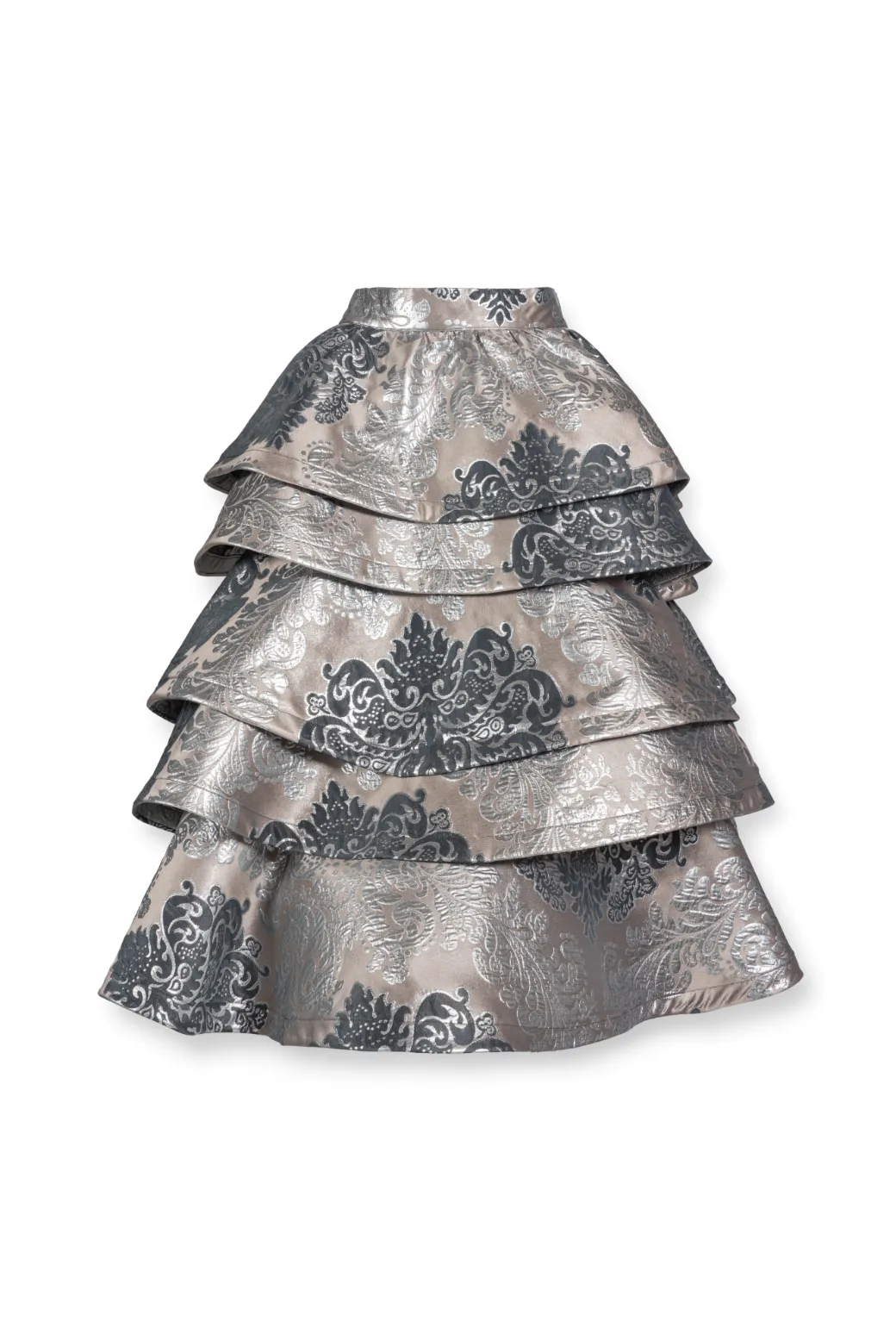 City Ready SAMPLE - MIDI Teagan Skirt - Damask Brocade