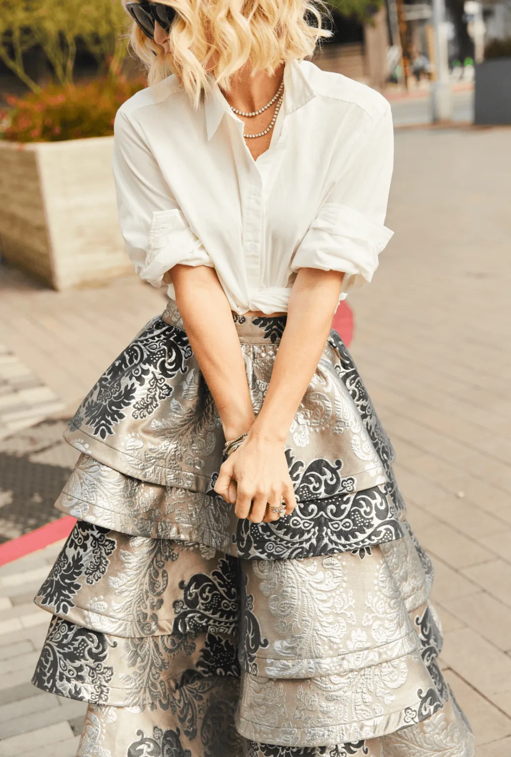 SAMPLE - MIDI Teagan Skirt - Damask Brocade Multi-Purpose Wear Corduroy texture