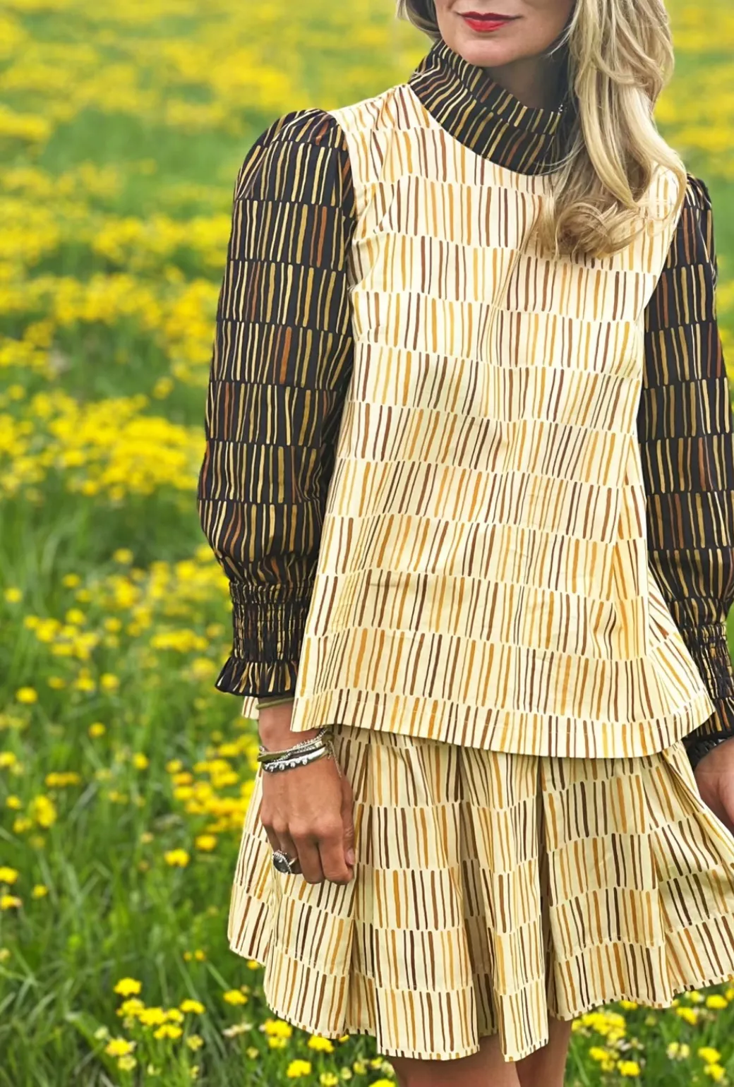 EcoFriendlyBlend SAMPLE - Smocked MINI Skirt - Matchstick