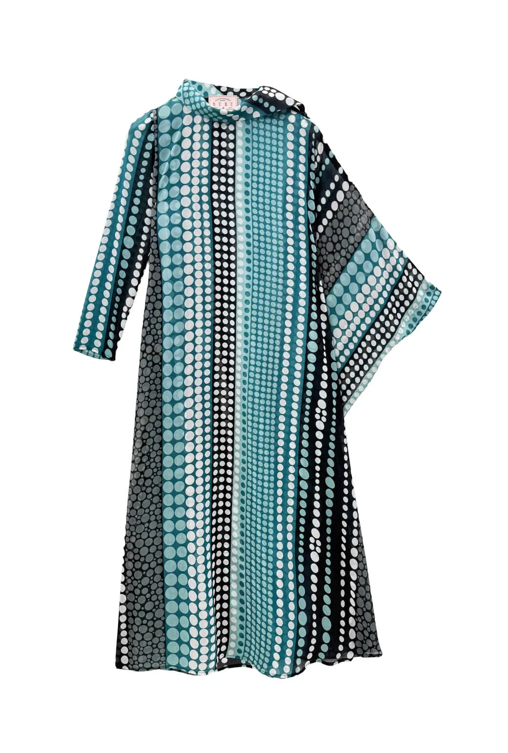 Palm Canyon Kaftan - Aqua & Black Dot Fashionable outfit for outings Standout Feature