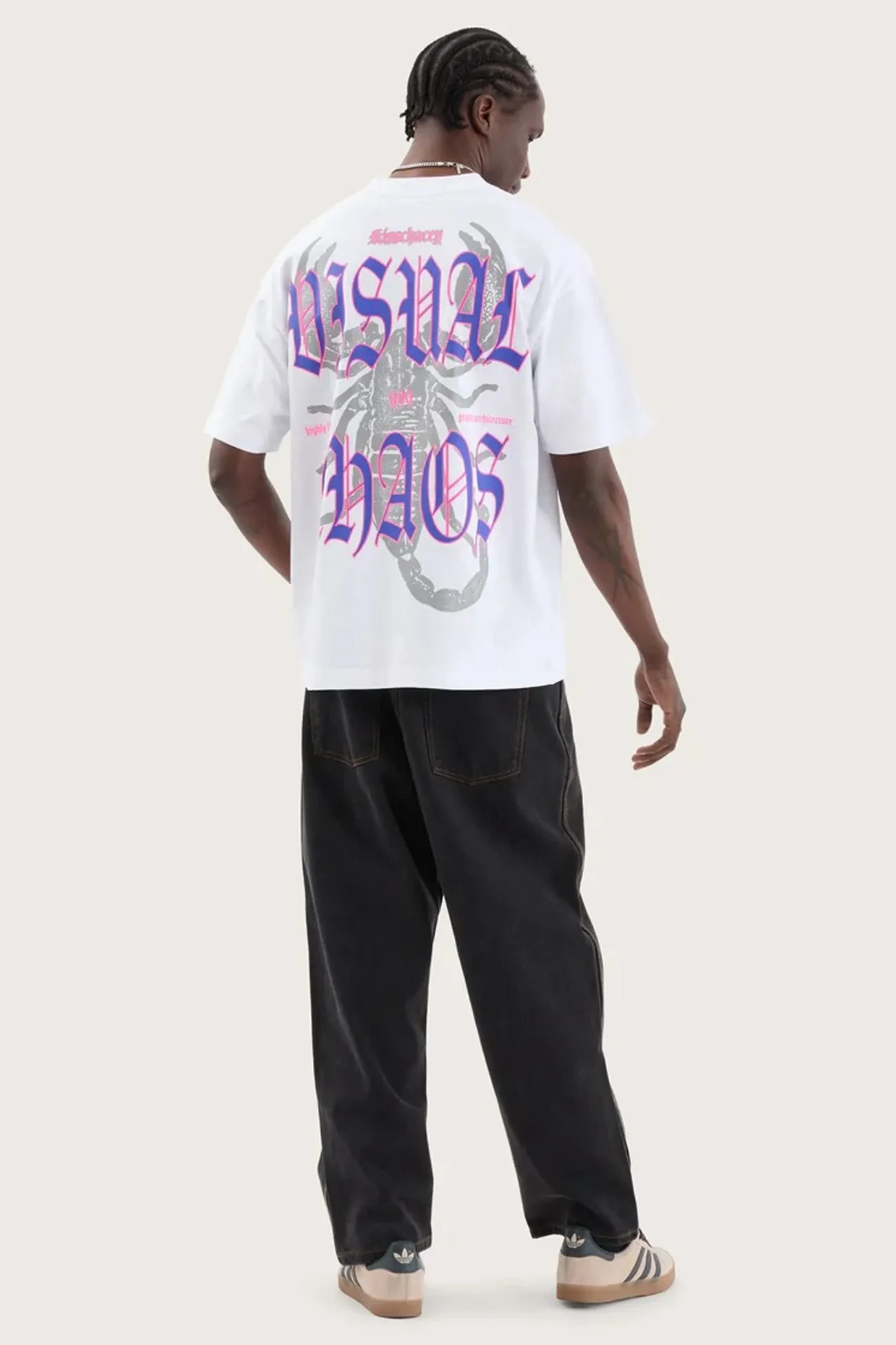 Scorpio Street Tee Optical White Linen Blend Fabric