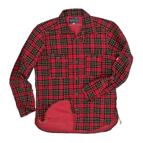 Nixon Shirt - Red Printed Plaid Corduroy Durable Material