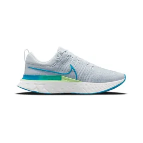 Nike React Infinity Run Flyknit 2 'Pure Platinum Emerald Laser Blue' (2021) Refined fit Flex Fit
