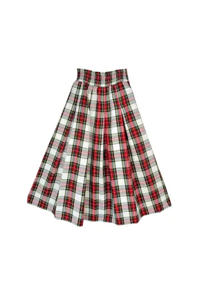 Stylish Fit Smocked Waist MIDI Skirt - Dress Stewart Plaid