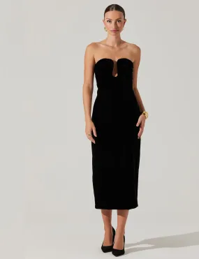 Resort-Wear Body Ease Arista Velvet Midi Dress, Black