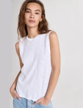 Slub Jersey Sleeveless Schoolboy Tank, White storage purpose Eco Friendly Material