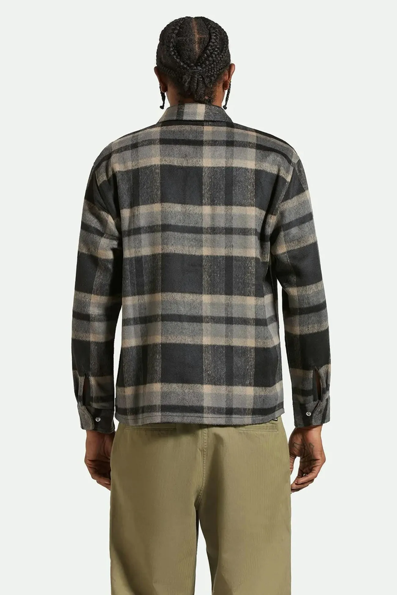 Selden Soft Brushed Flannel Black Charcoal Knit Fabric Technology