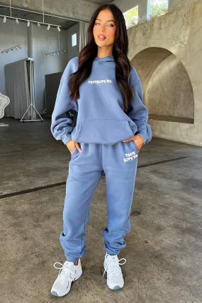 Series 7 Sweatpants - Blue Laser Cut Perforations Basic Stretch