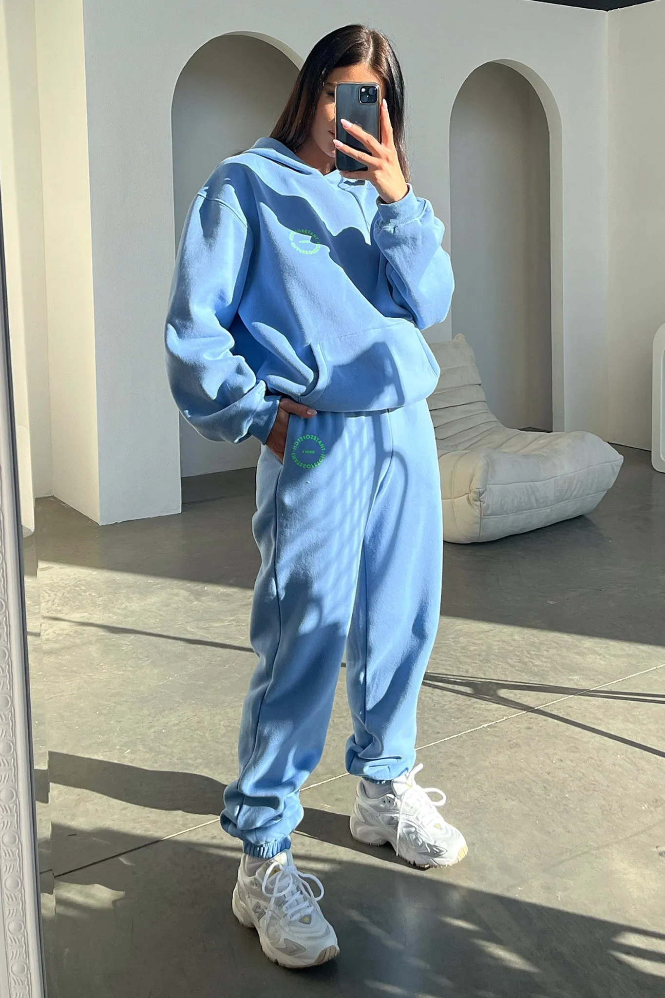 Series 8 Sweatpants - Blue Raw edge