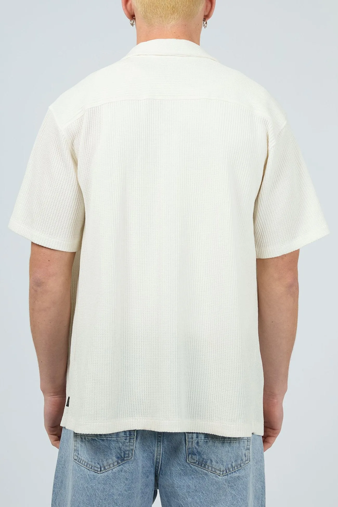 AthleticInspired Flexible Cuffs Session Waffle Short Sleeve Shirt Natural