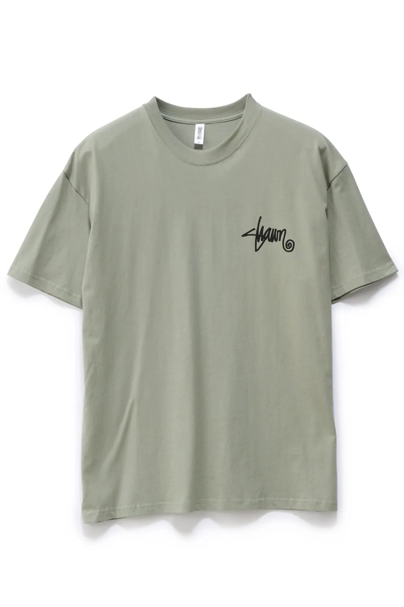 Shawn Script Tee Seagrass Reinforced Hemline