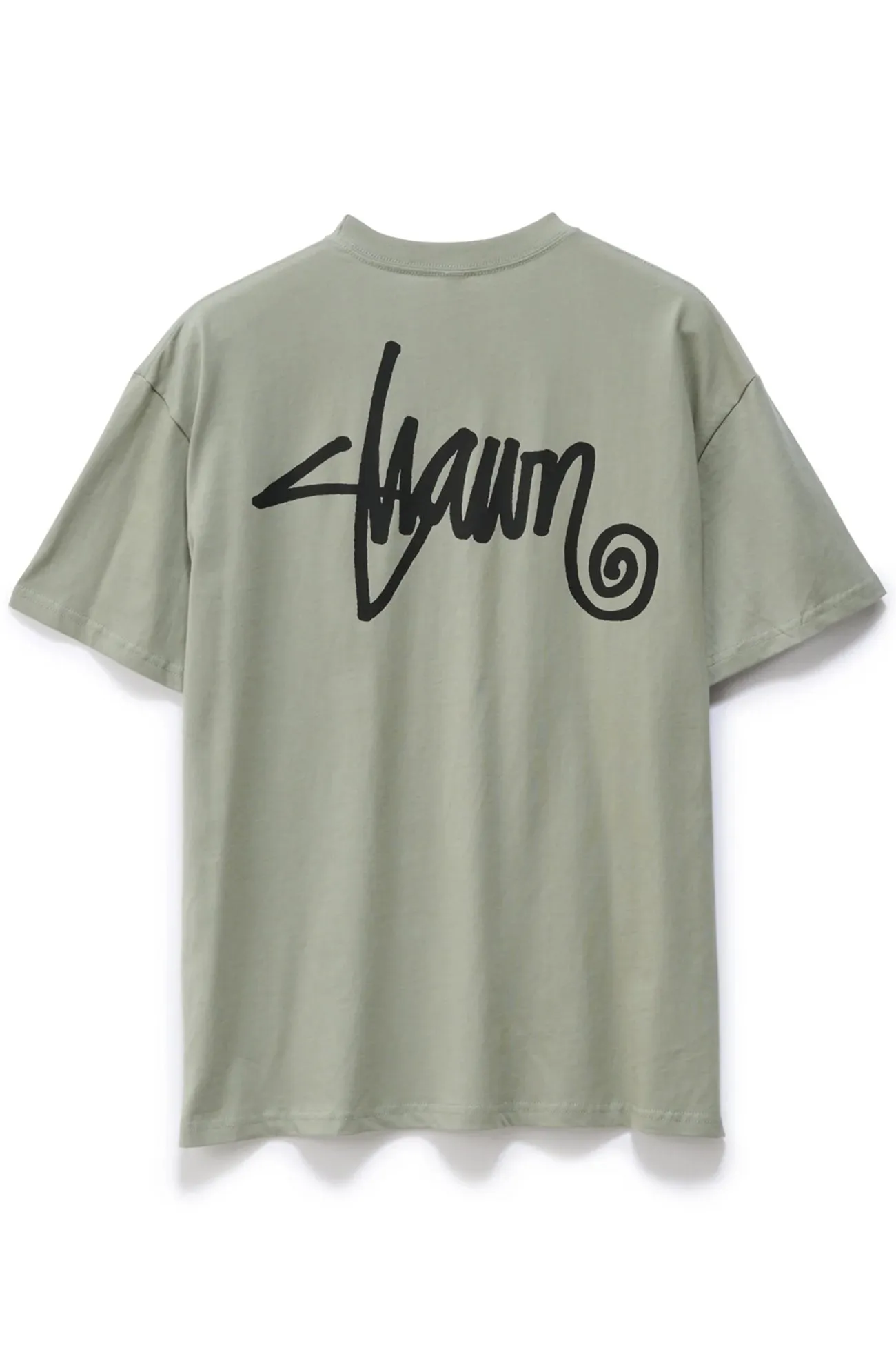 Shawn Script Tee Seagrass WideNeckline