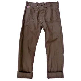 Shipyard Chinos - Brown - Warehouse Trendy Waist Ripstop Texture