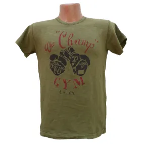 Shop Tee "The Champ" Olive Easy to Wear Retro design
