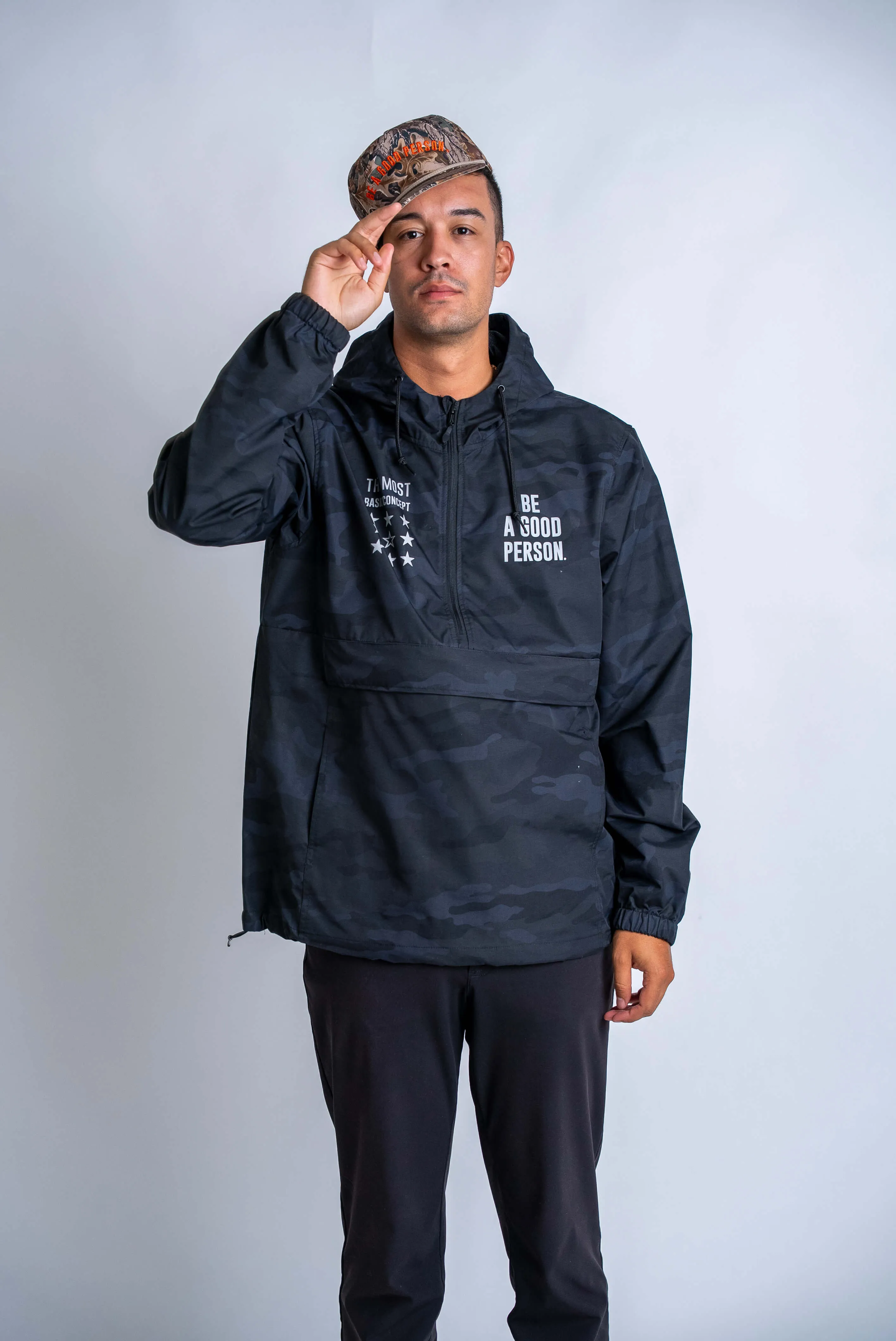 Signature Anorak - Camo Black Workout Warmup