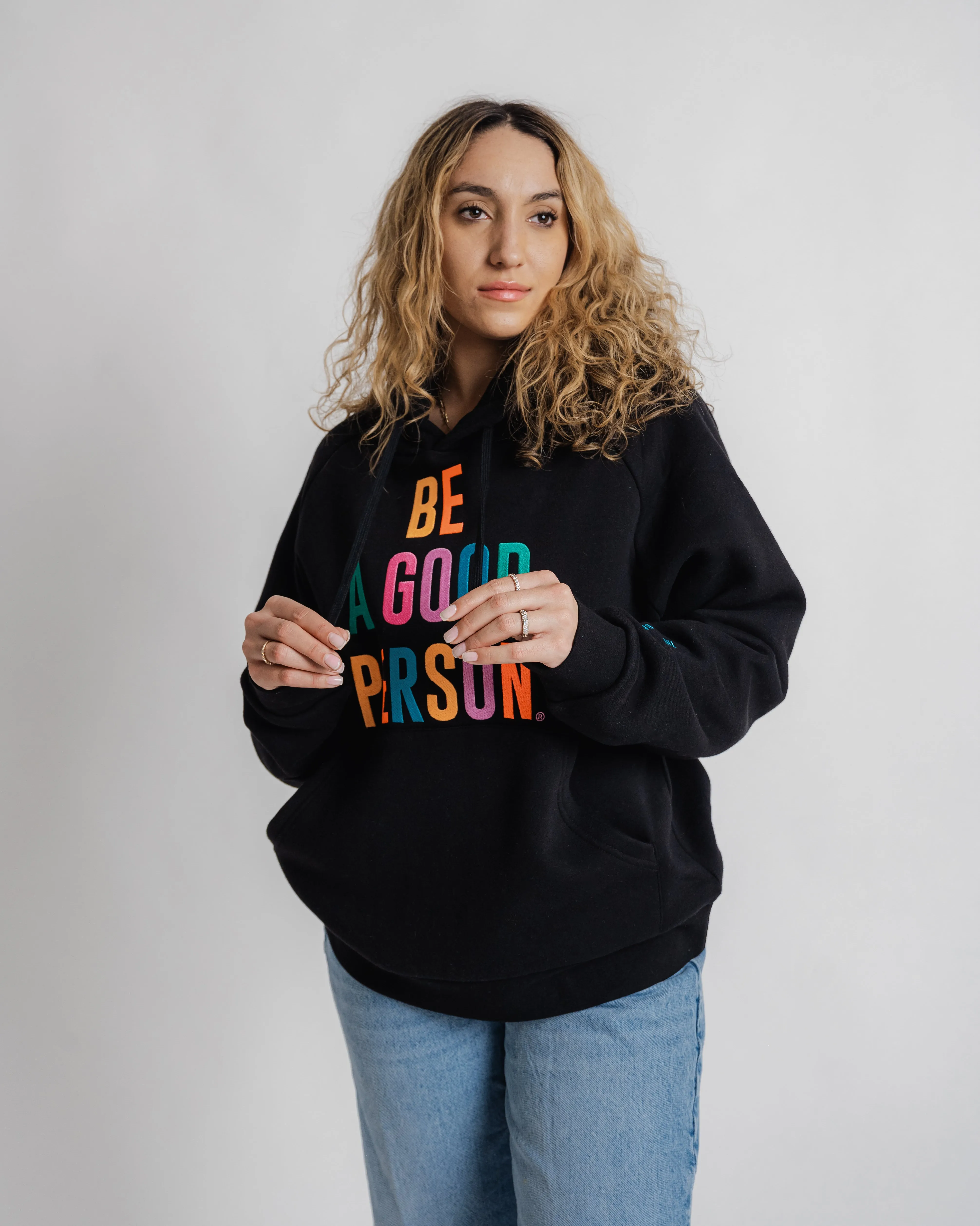 Street Night Signature Embroidered Hoodie - Black Color Spectrum