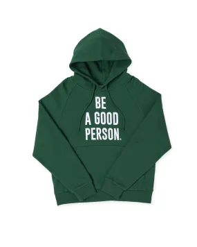 Structured Hood Shape Themed wear Signature Embroidered Hoodie - Forest Green