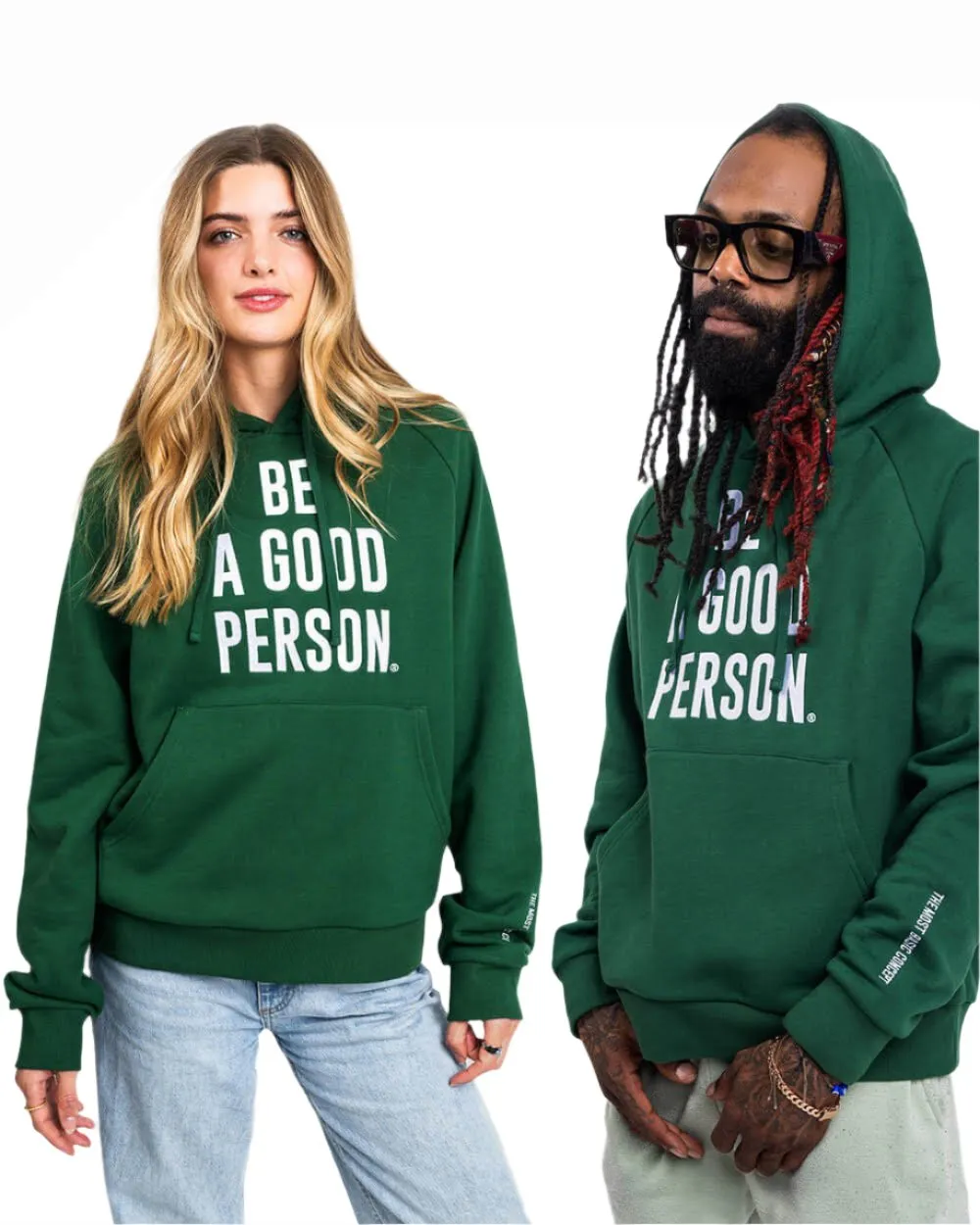 Simple Wear Signature Embroidered Hoodie - Forest Green