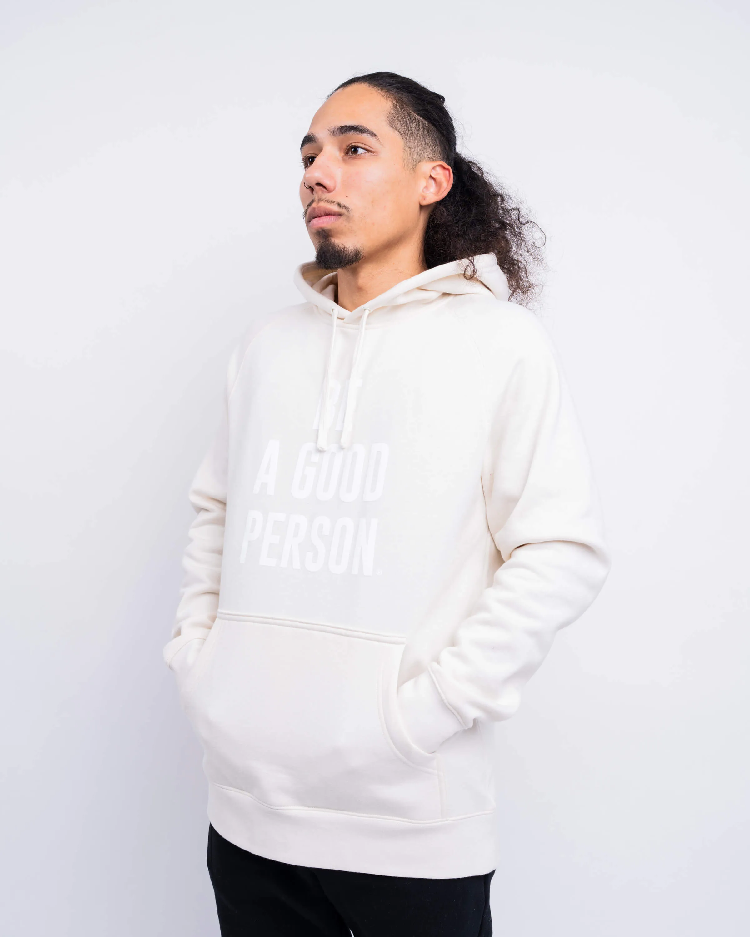 Signature Lightweight Hoodie - Ivory Contrast Stitching Everyday apparel