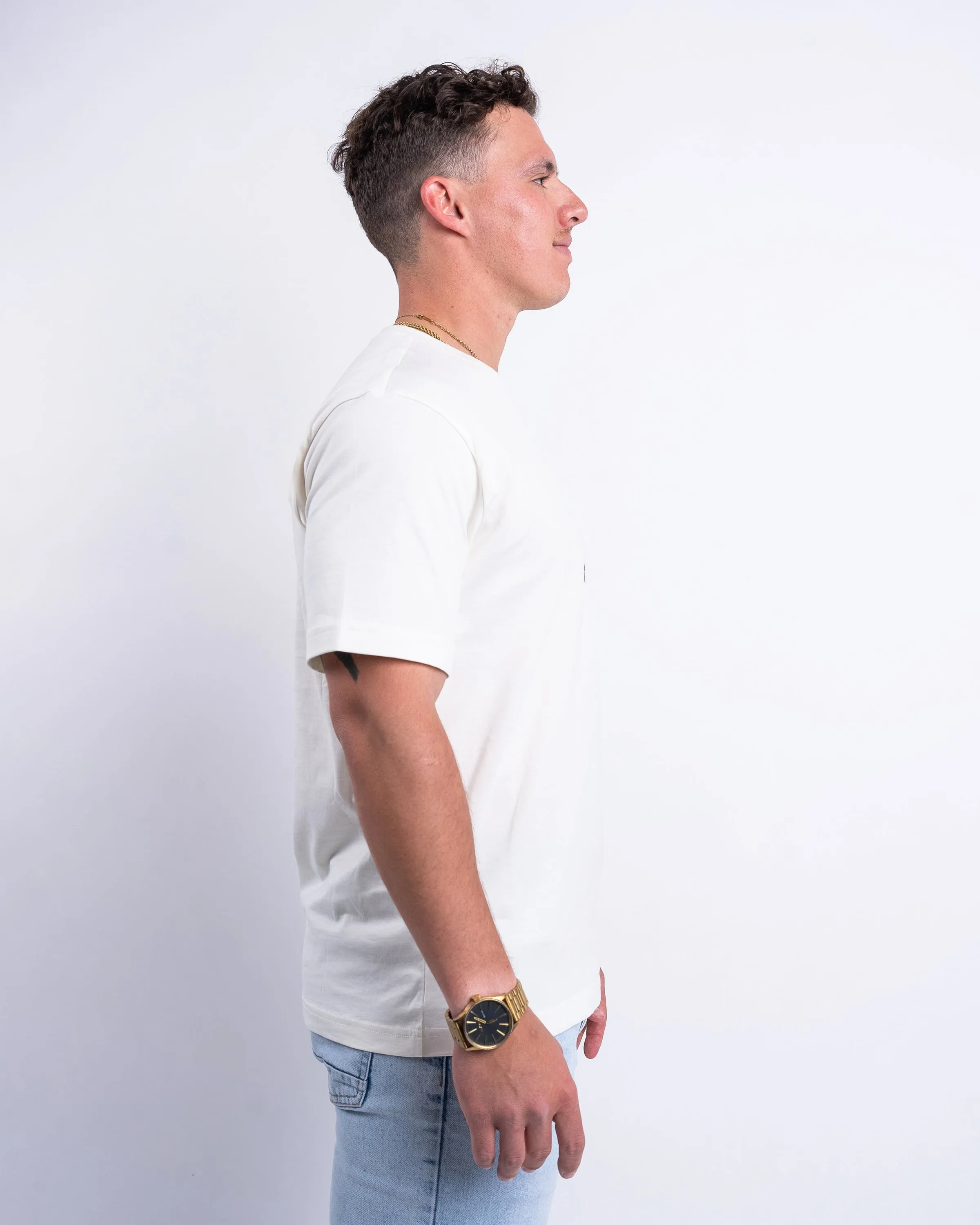 Signature T-Shirt - Cream/Brown Moisture wicking FadeResistant Coating
