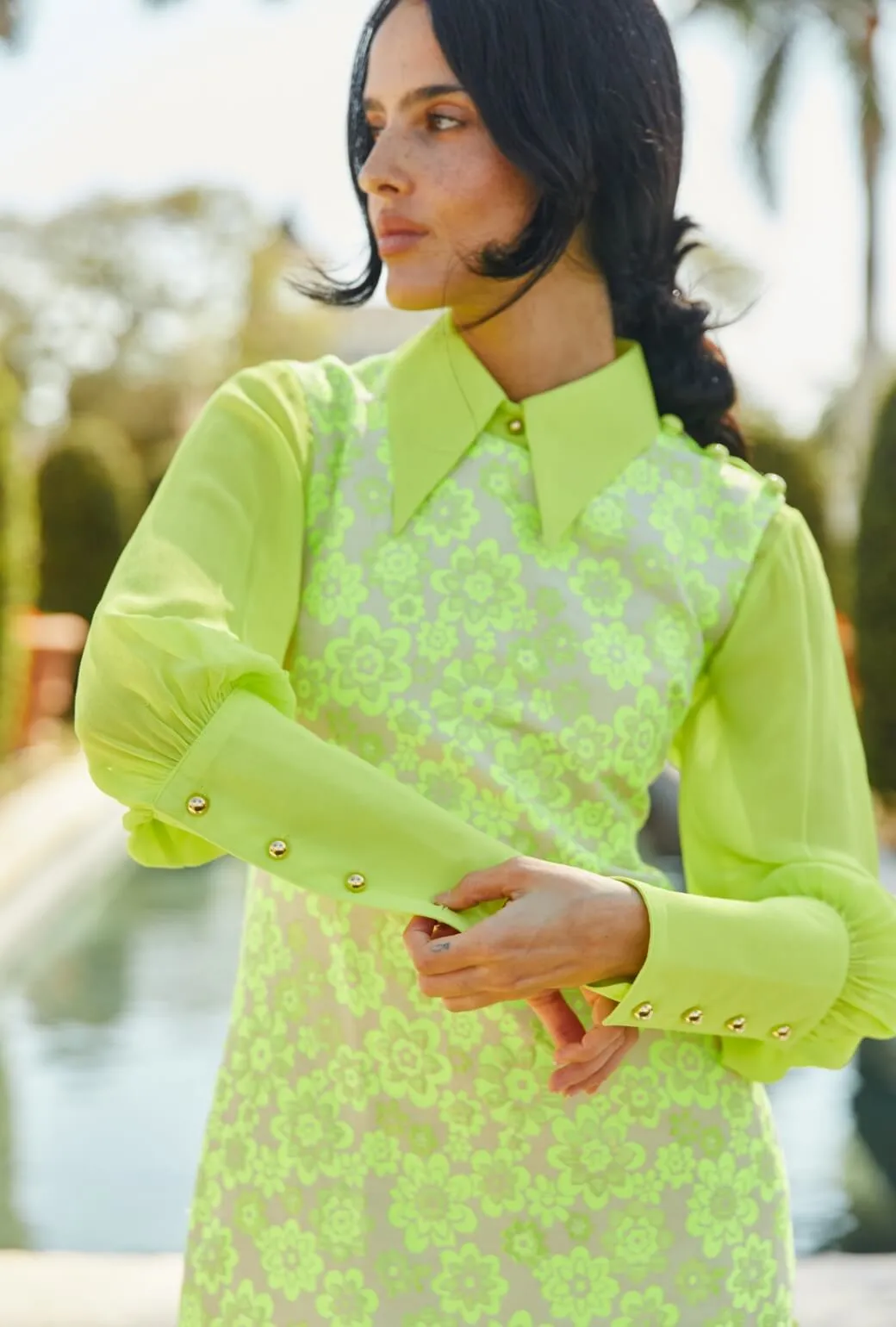 Skipper  Blouse - Lemon Brightline Chic Cardigan NonIrritating