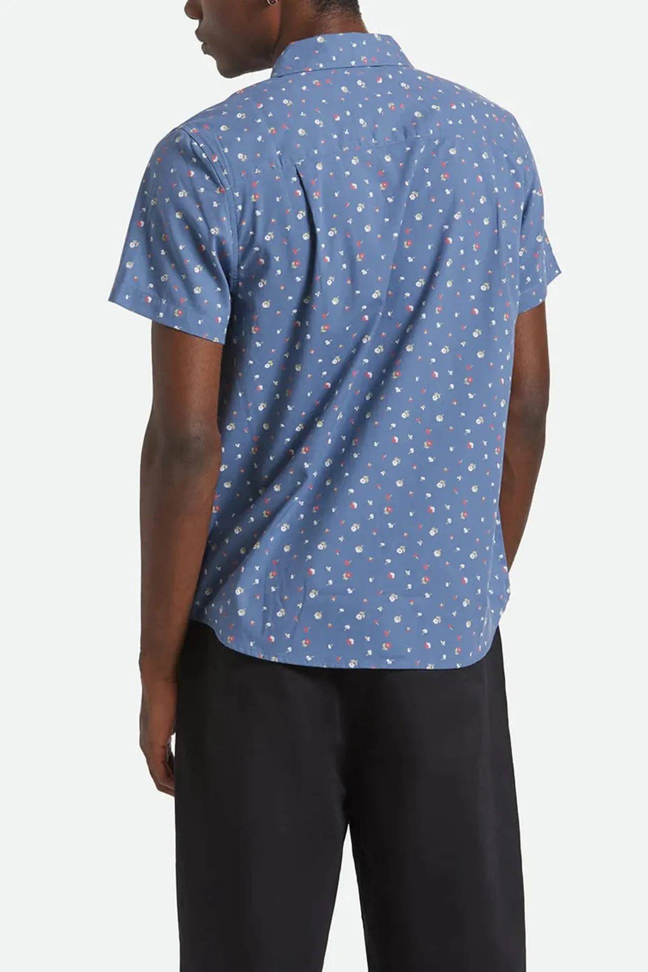 Charter Stripe Short Sleeve Woven Bering Sea Micro Floral Biodegradable material