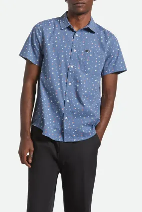 MultiDirectionalStretch AllDayComfort Charter Stripe Short Sleeve Woven Bering Sea Micro Floral