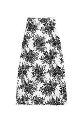 Buru x Kristin Kennedy Hostess Skirt - B&W Botanical AdjustableWaistband Casual Vibes