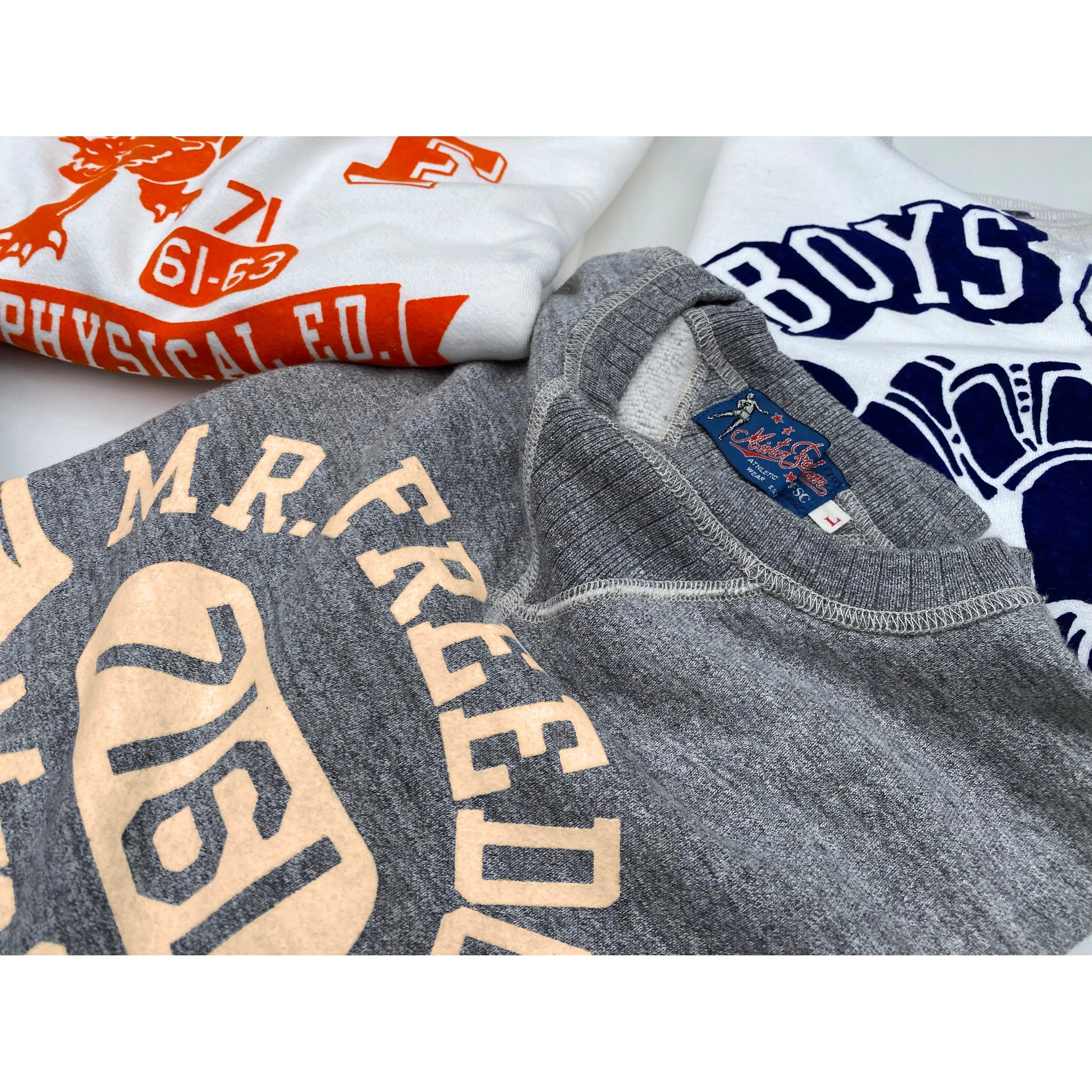 The Medalist Sweatshirt - Heather Grey "MfgCo." Print product fair trade