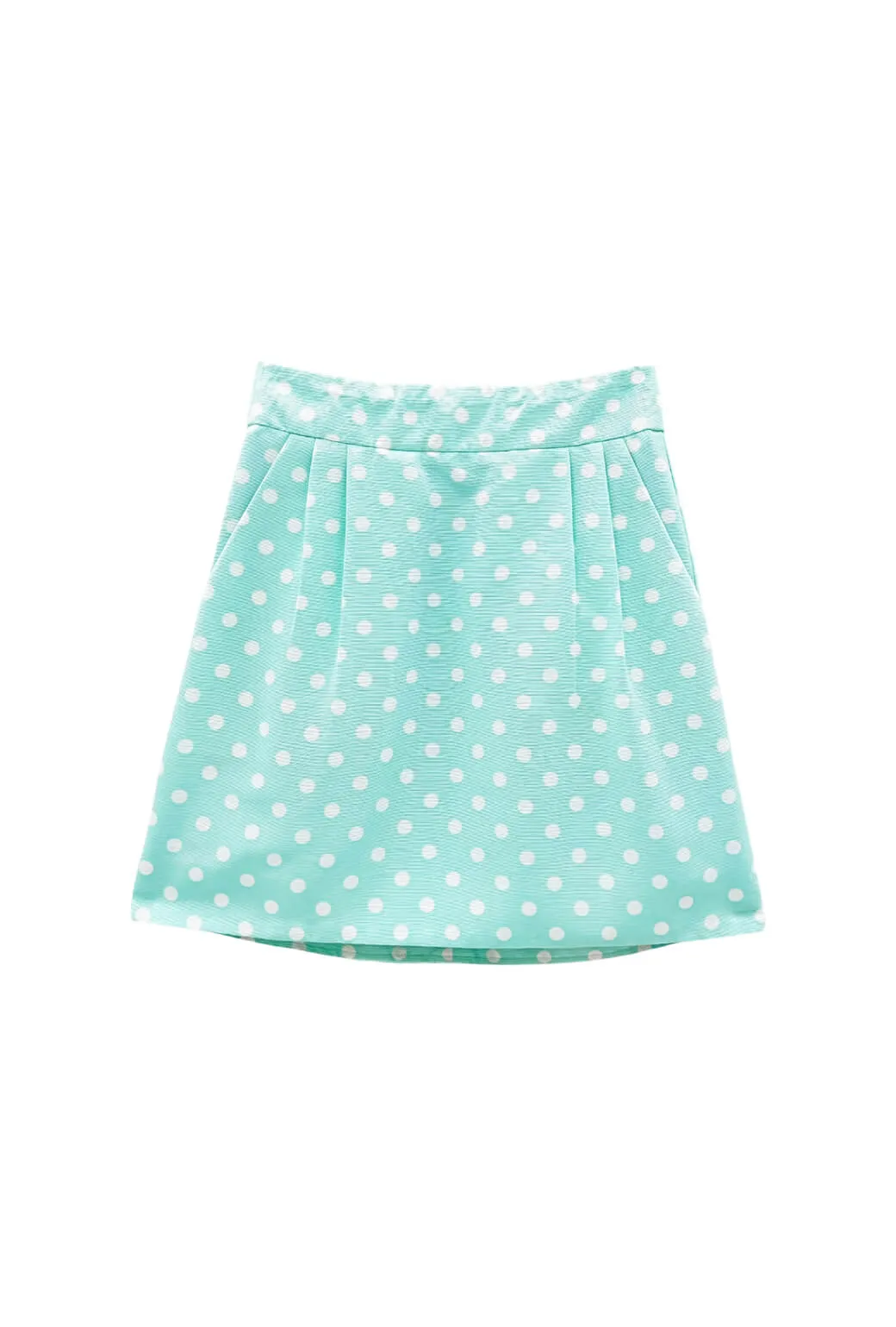 Functional Stretch AdjustableWaistband Run for the Roses Maggie Mini Skirt - Aqua Dot