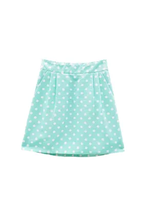 Breathable mesh design Relaxed Comfort Look Run for the Roses Maggie Mini Skirt - Aqua Dot