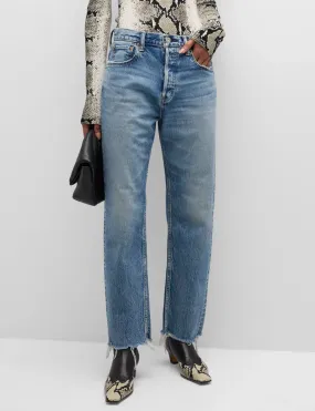 Mabel Cropped Wide Straight, Blue Universal Basic Loose Outdoor Adventure Work Meeting