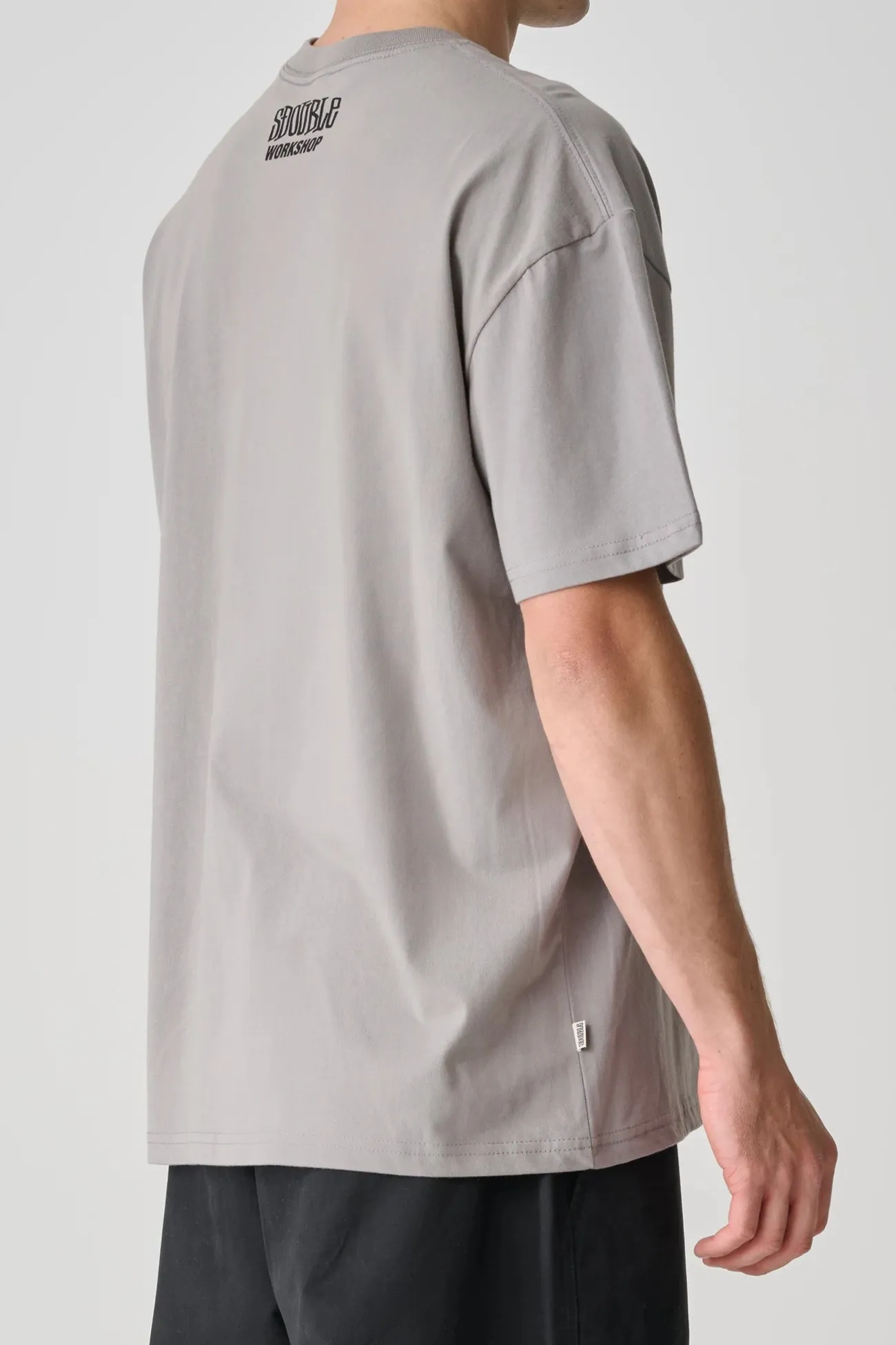 Two Tone Weave Shrinkage Prevention Treatment Small Stock Short Sleeve Tee Stone