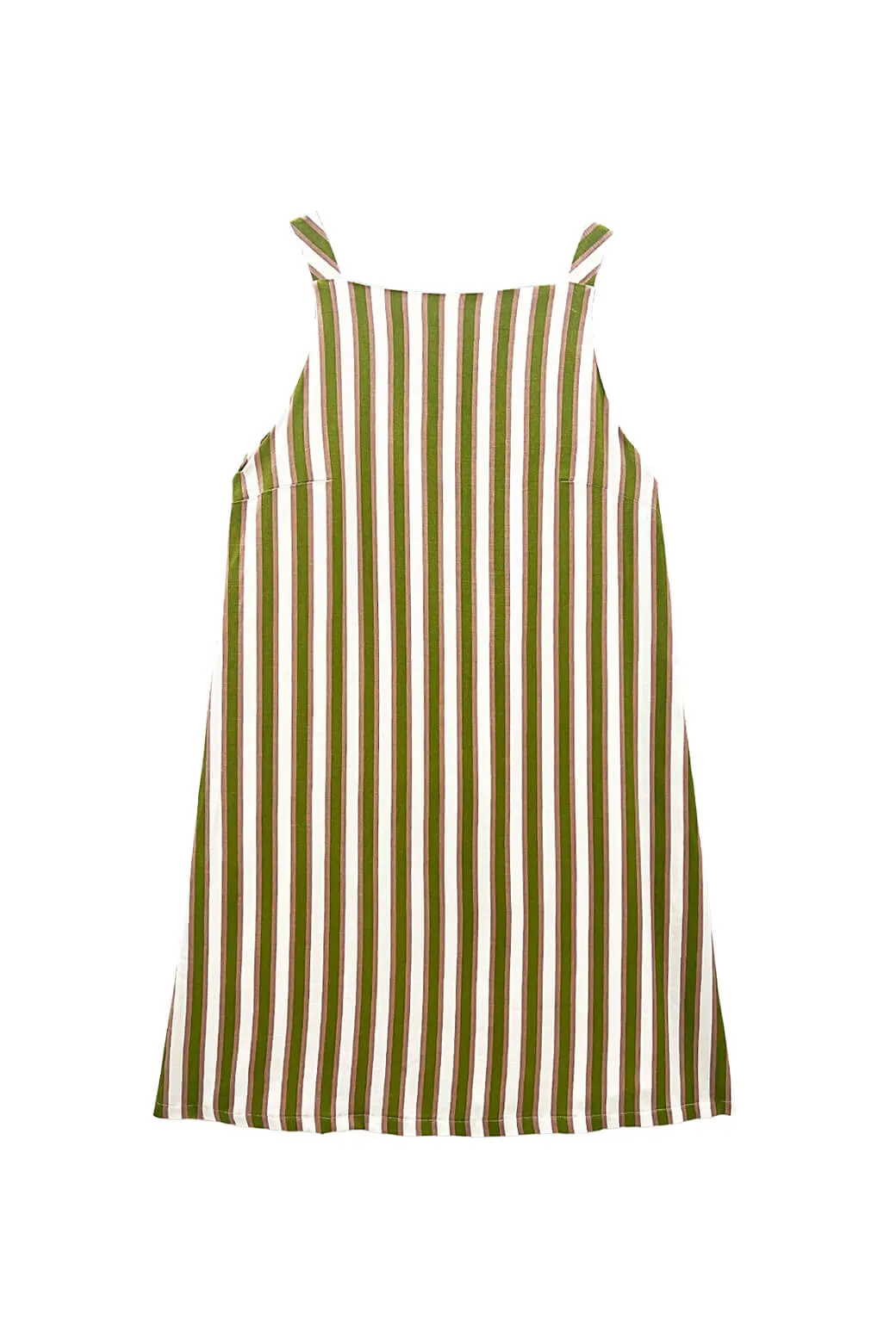 Buru x Megan Stokes The Megan MINI Dress - Green & Brown Stripe Timeless Vibe