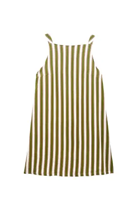 Buru x Megan Stokes The Megan MINI Dress - Green & Brown Stripe Timeless Vibe