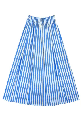 Flexible Fabric Smocked Waist Skirt - Azzurro Stripe