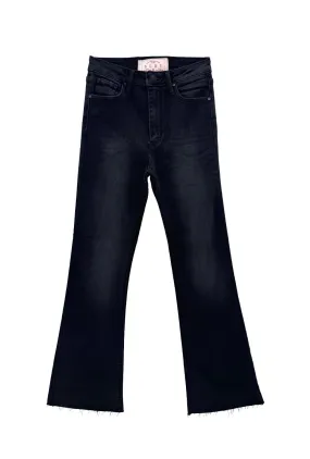 Casual Chic Look Cropped Flares - Black