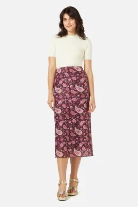 High Rise Design Street Inspired Paisley Mesh Skirt