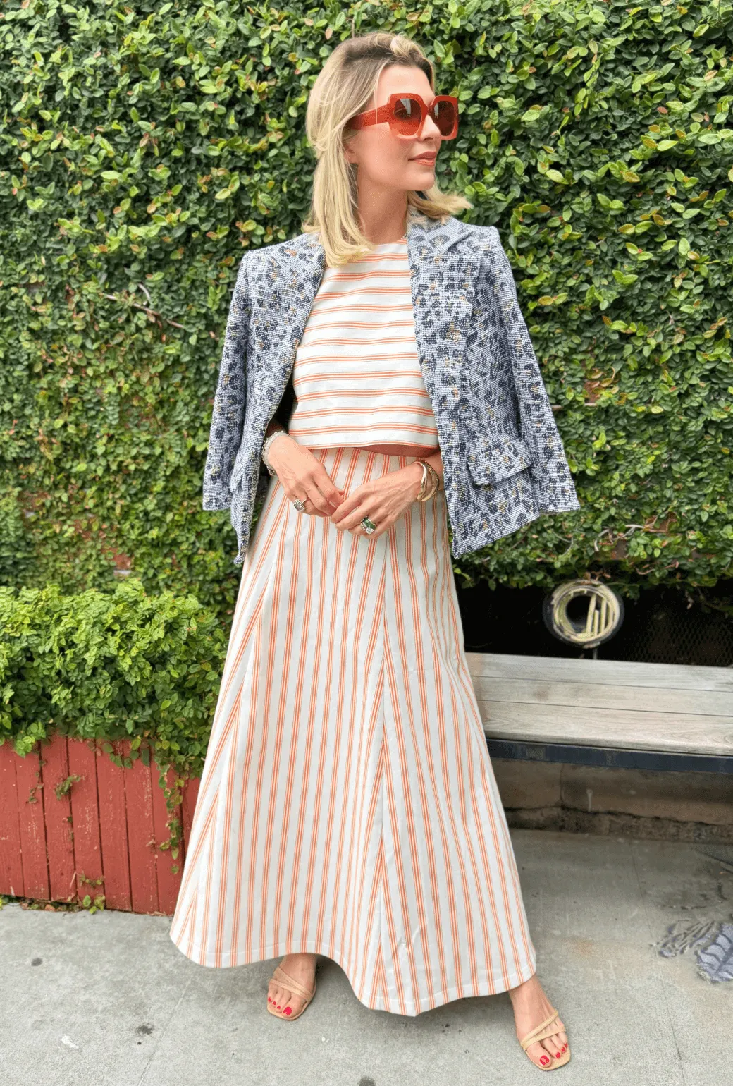 Guest Skirt - L'Orange Stripe Water Resistant Finish