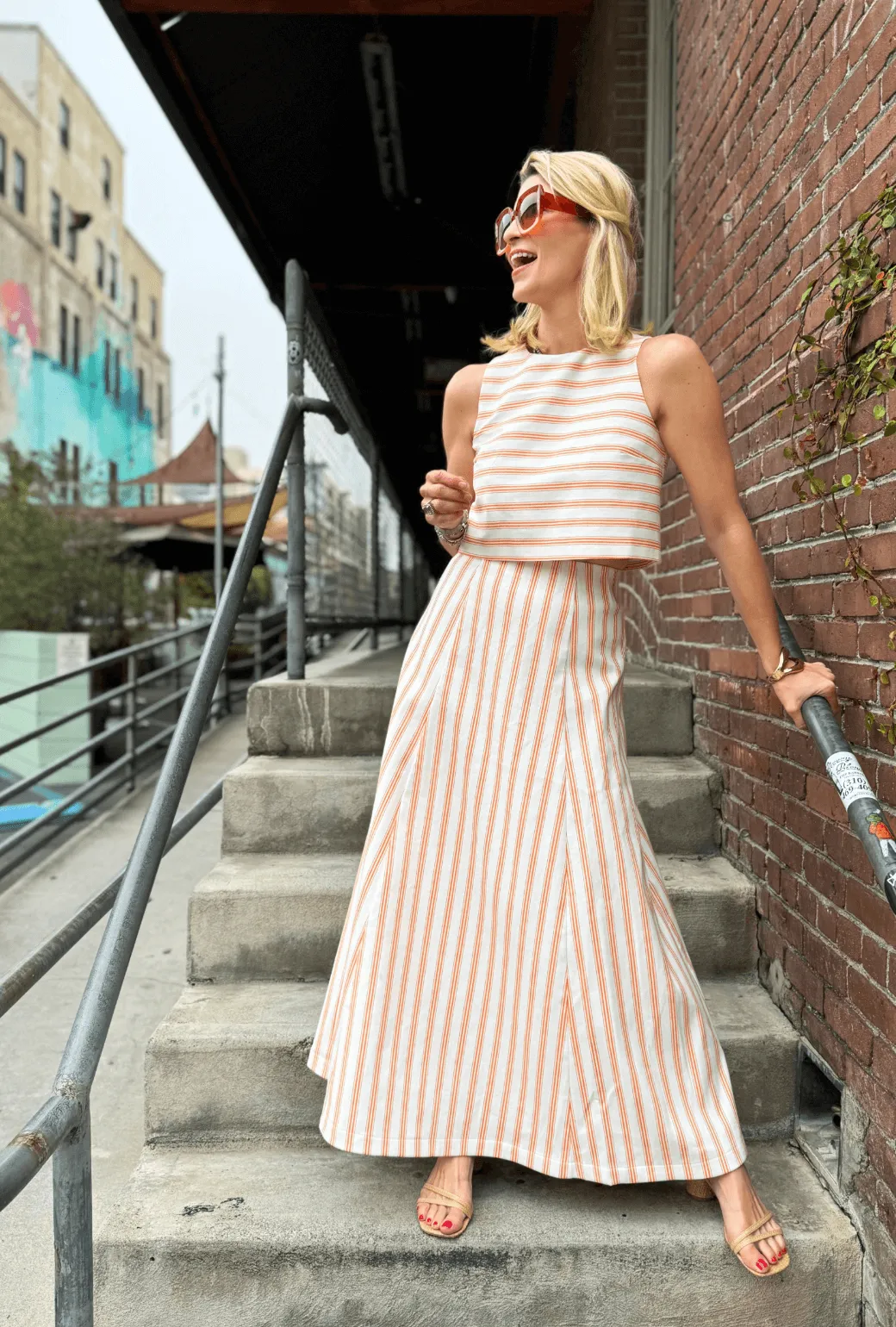 Guest Skirt - L'Orange Stripe Quick Dry Fit Cozy Material