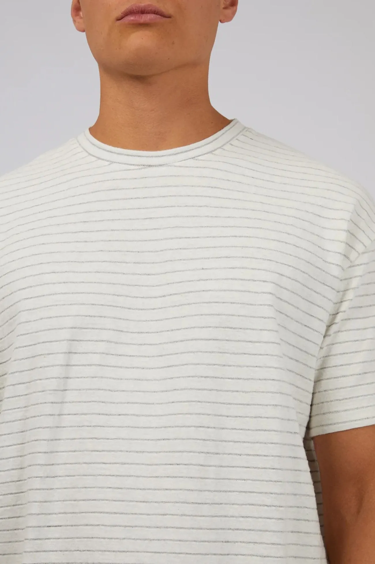 Hugo Stripe Tee White Stretchable Blend