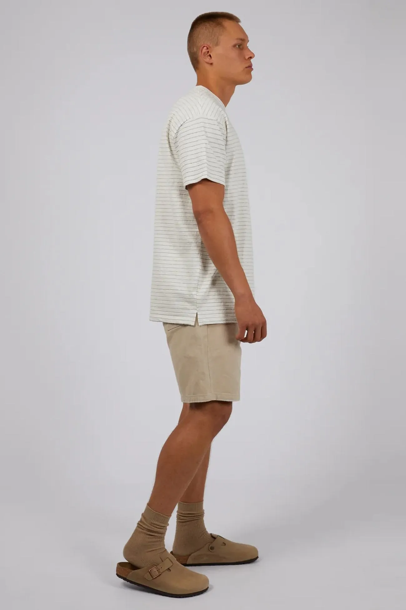 Sustainable Material Blend Hugo Stripe Tee White