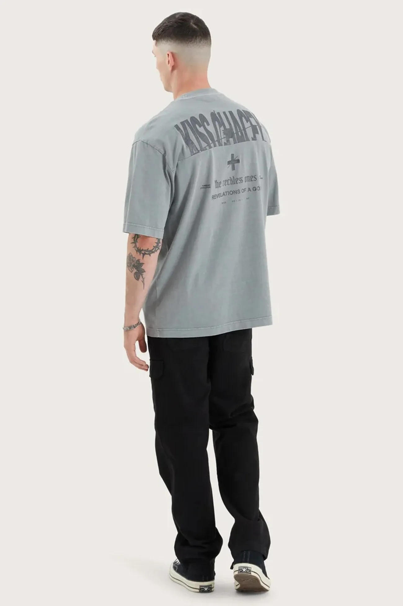 Light material Wright Oversized Tee Pigment Neutral Grey