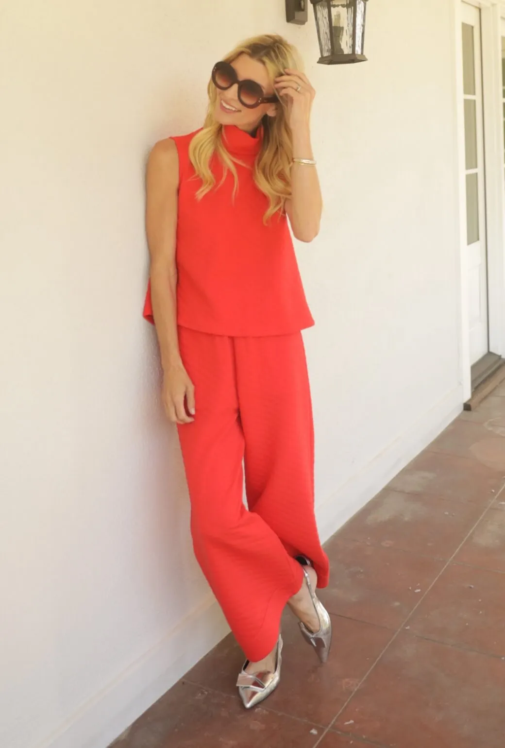 Buru x Val Wide Leg Knit Trouser 2.0 - Rouge Quilted Knit Classic Fit Agile Fit