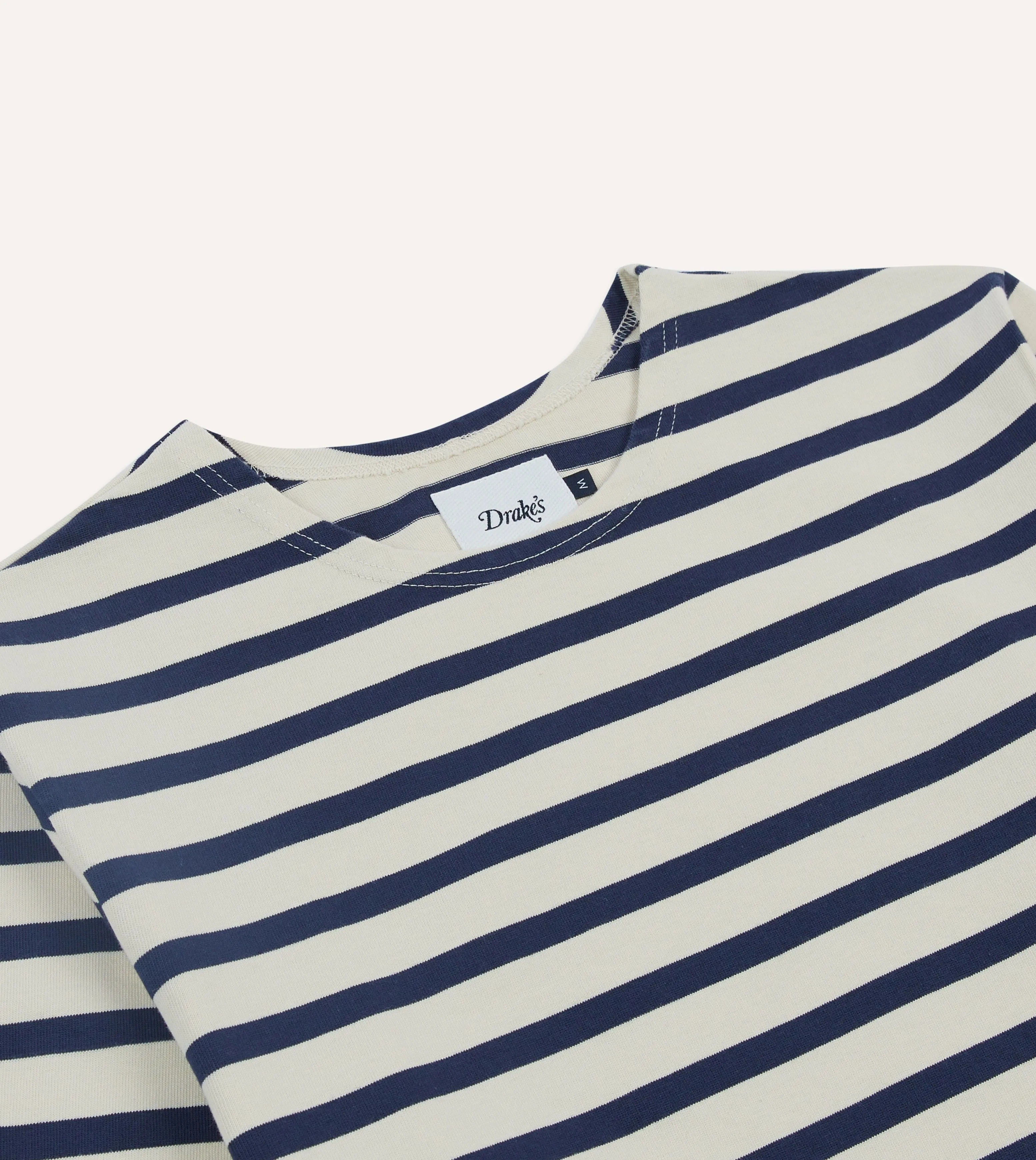 Ecru and Navy Breton Long Sleeve T-Shirt MinimalistDesign