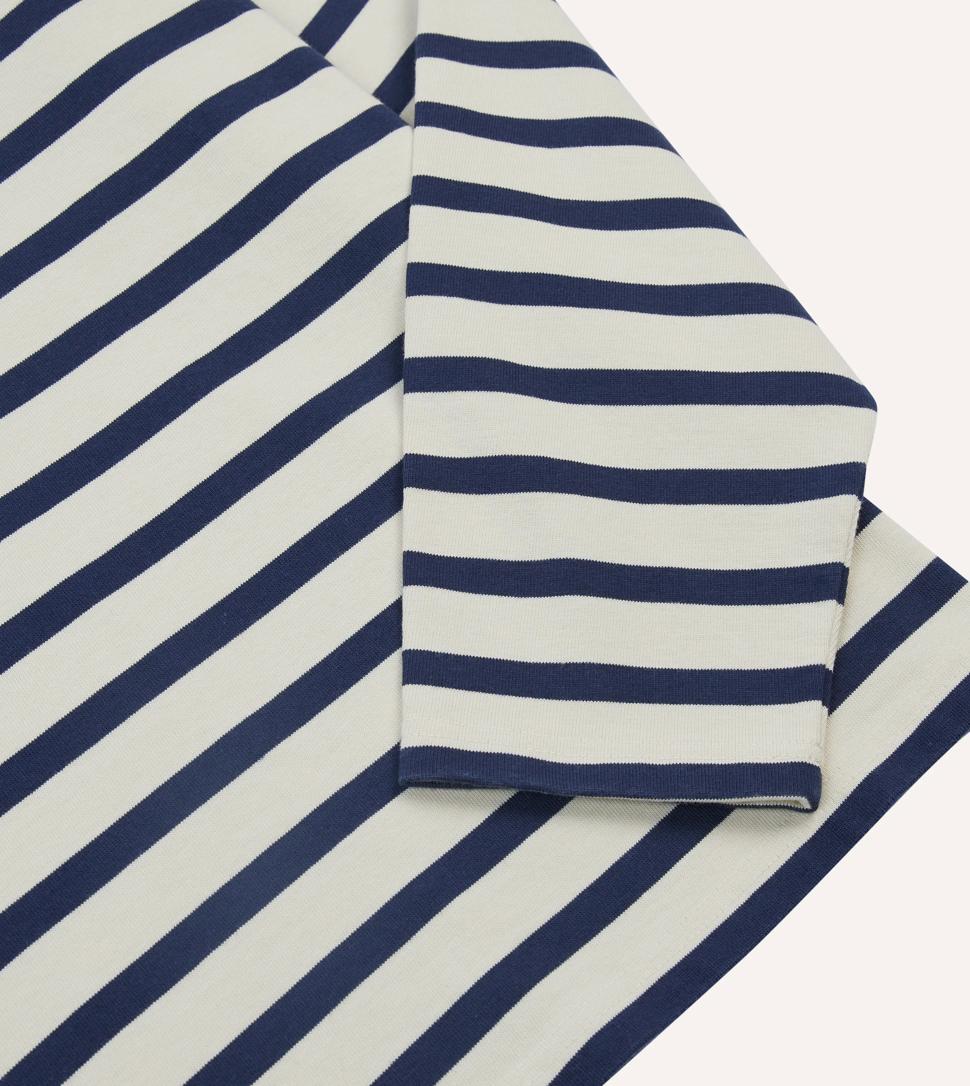 Ecru and Navy Breton Long Sleeve T-Shirt Unisex style Simple and Comfortable