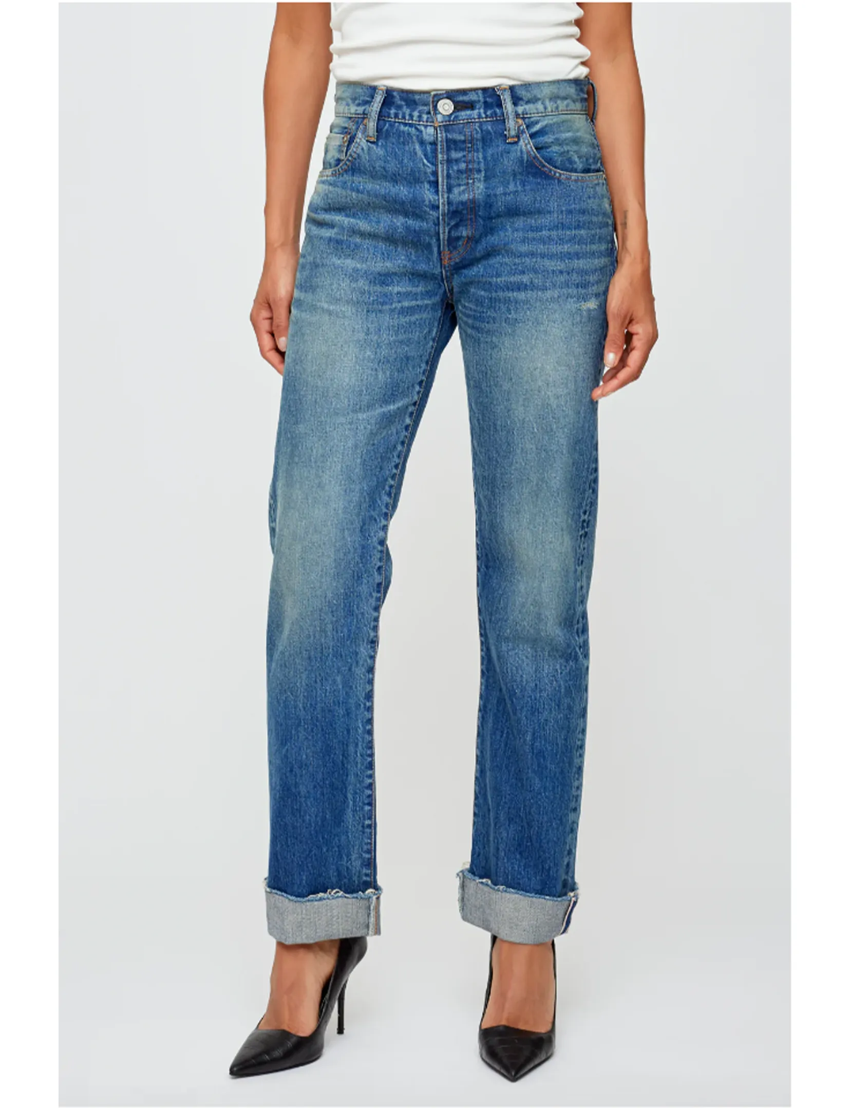 Hopewell Straight Leg, Dark Blue Non Restrictive Thigh Relaxed Style City Walk Trend Setter