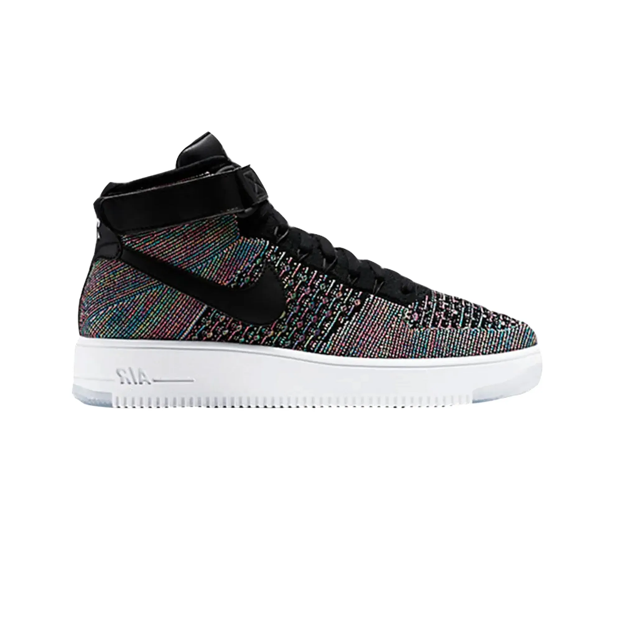 Nike Air Force 1 Mid Flyknit 'Multi-Color Black' (2016) Flexible Rubber Sole