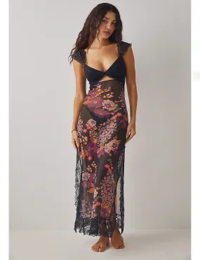Modern Waistband Classic Layers Suddenly Fine Maxi Slip, Black Combo